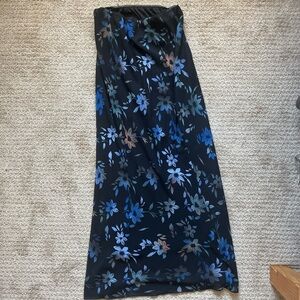 Wild Fable Floral Maxi Skirt - Black and Blue